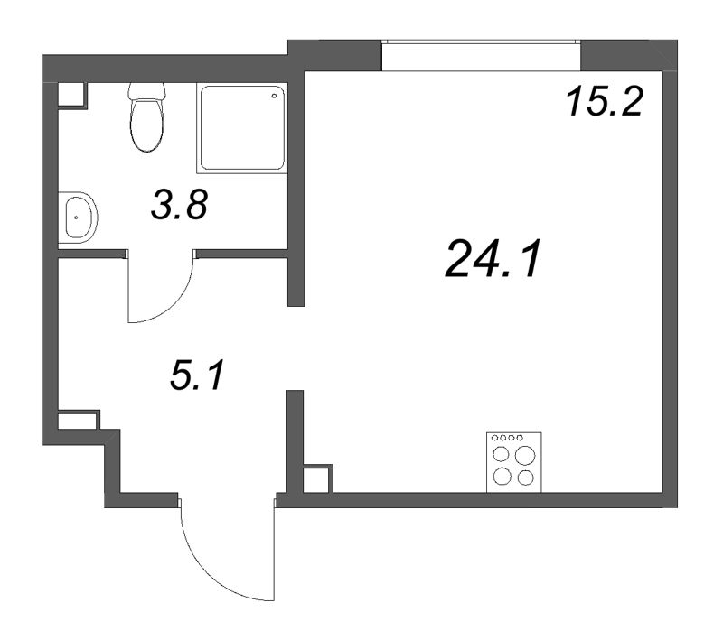 Студия 24,1 м²