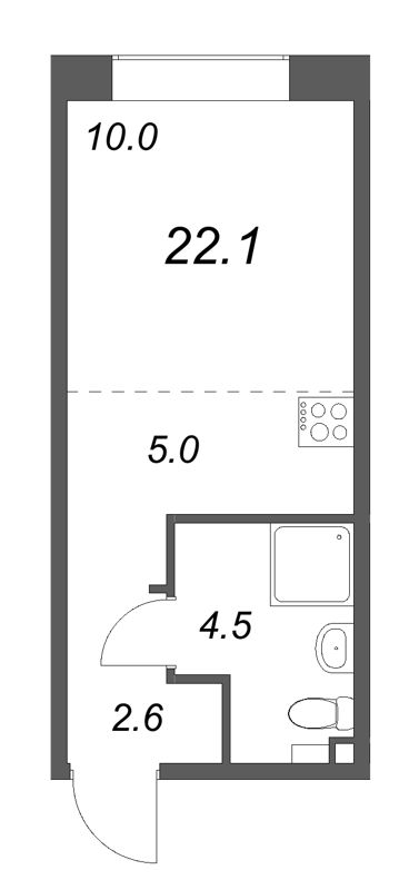 Студия 22,1 м²