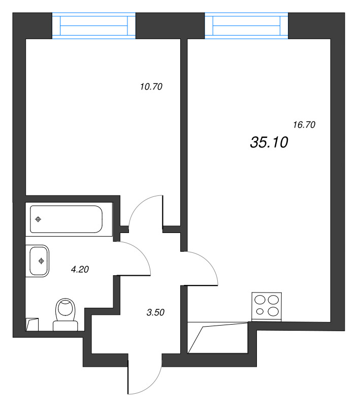 2 ккв (Евро) 35,1 м²