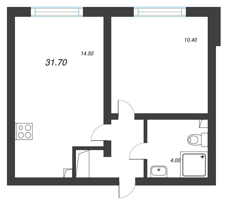 1 ккв 31,7 м²