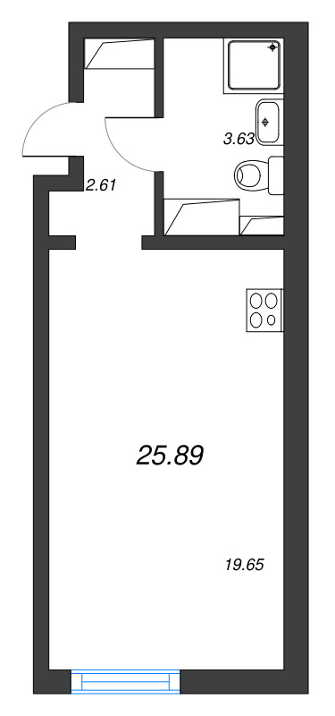 Студия 25,9 м²
