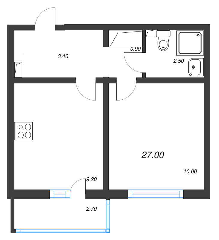 1 ккв 27 м²