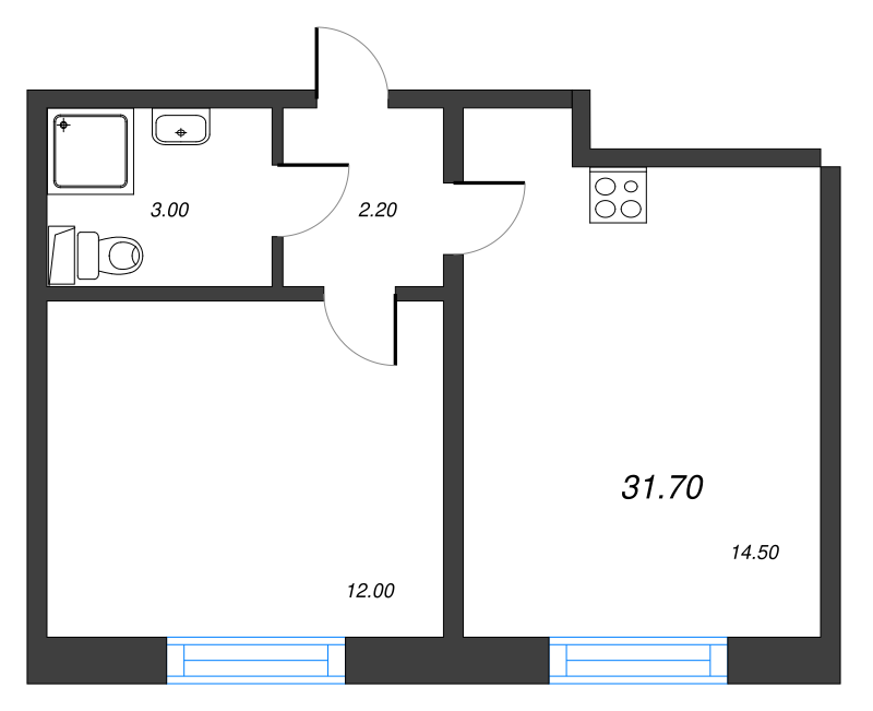 1 ккв 32,8 м²