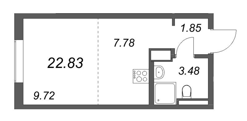 Студия 22,8 м²