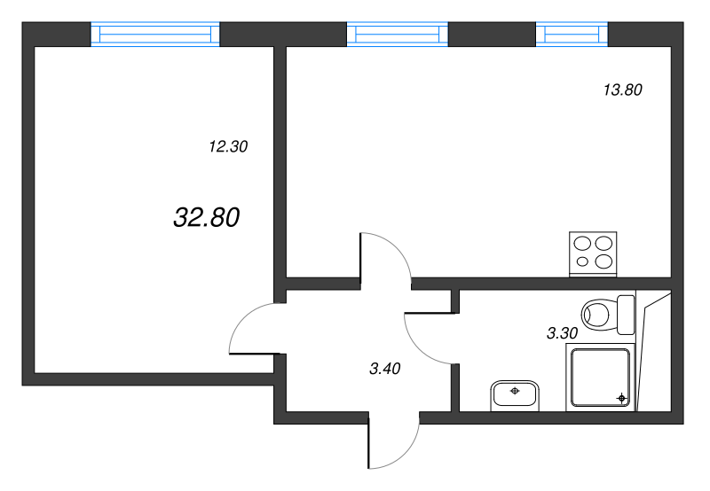 1 ккв 32,3 м²
