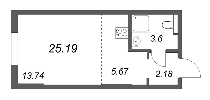 Студия 25,2 м²