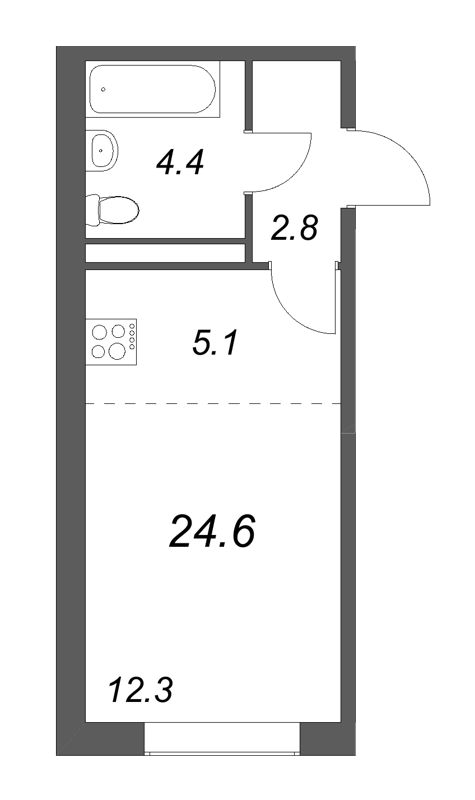 Студия 24,6 м²