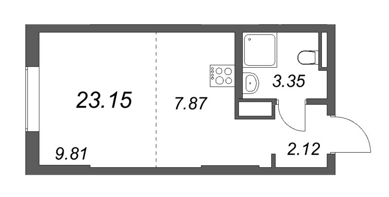 Студия 23,2 м²