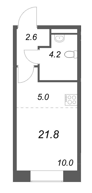 Студия 21,8 м²