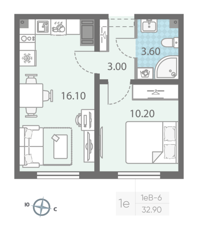 2 ккв (Евро) 33,1 м²