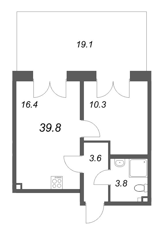 2 ккв (Евро) 39,8 м²