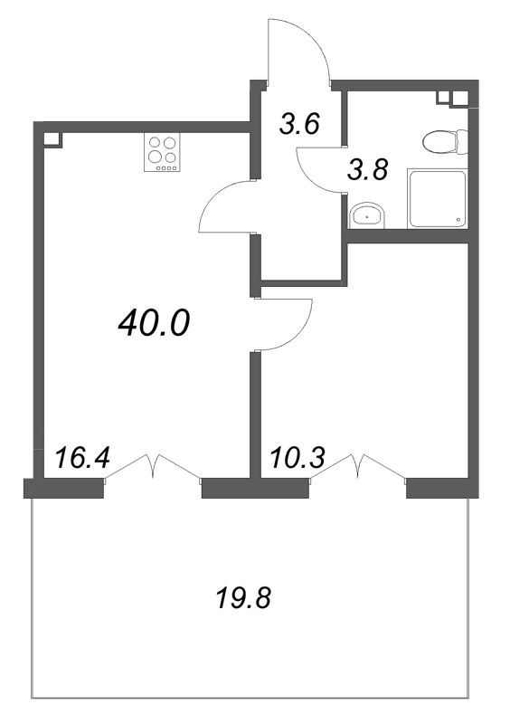 2 ккв (Евро) 40 м²
