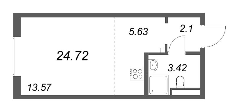 Студия 24,7 м²