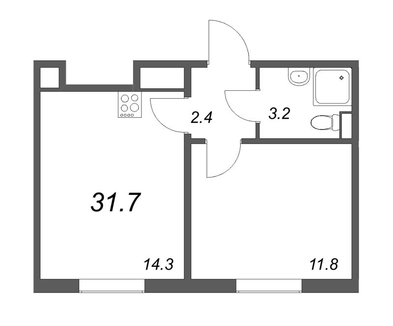 1 ккв 32,2 м²