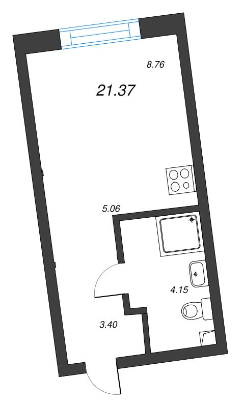 Студия 21,4 м²