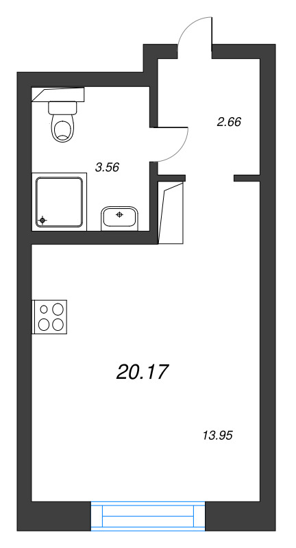 Студия 20,2 м²