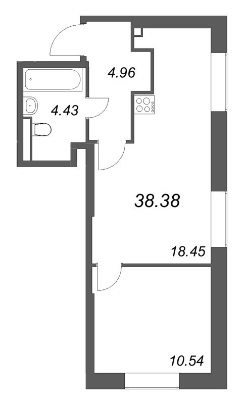 2 ккв (Евро) 38,4 м²