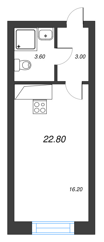 Студия 23,2 м²