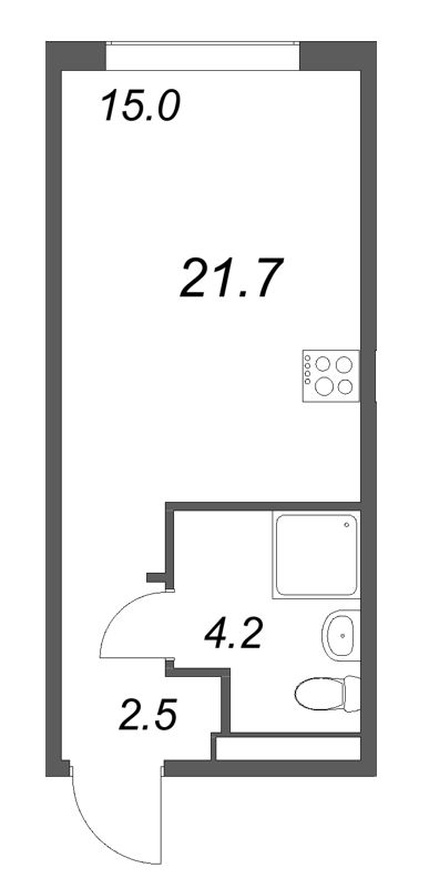 Студия 21,7 м²