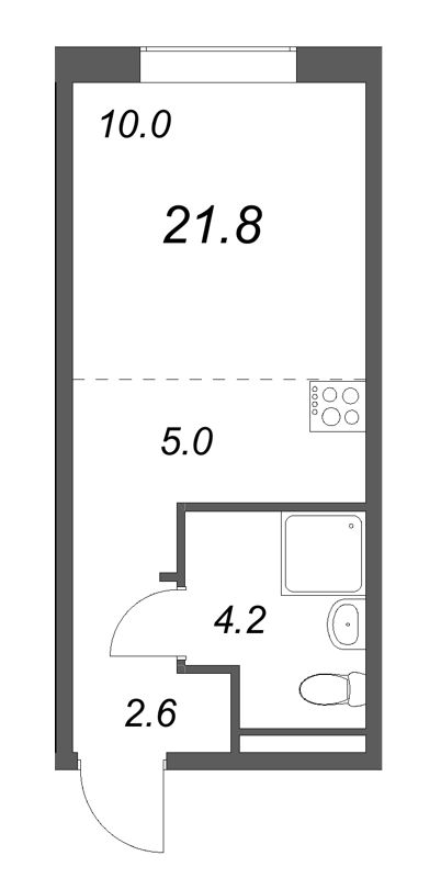 Студия 21,8 м²