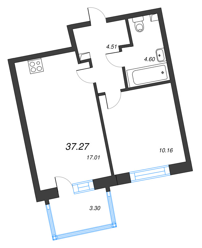 2 ккв (Евро) 37,3 м²