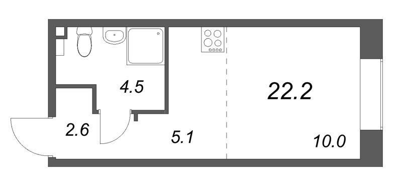 Студия 22,2 м²