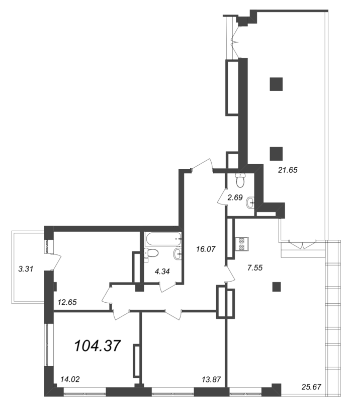 4 ккв (Евро) 104,3 м²