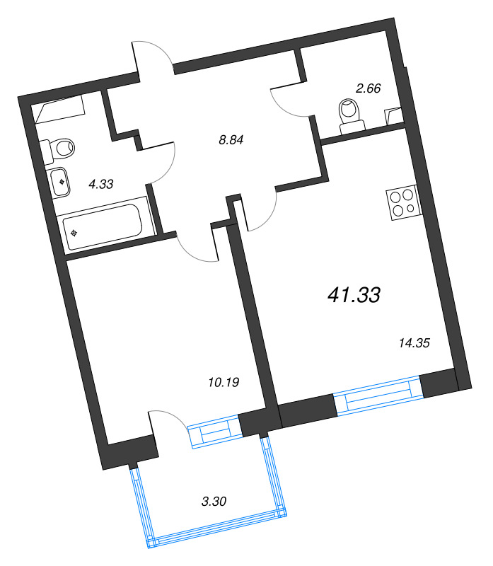 1 ккв 41,3 м²