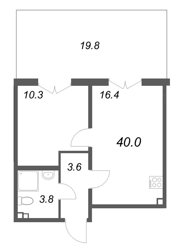 2 ккв (Евро) 40 м²