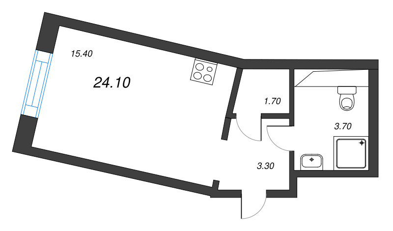 Студия 24,1 м²