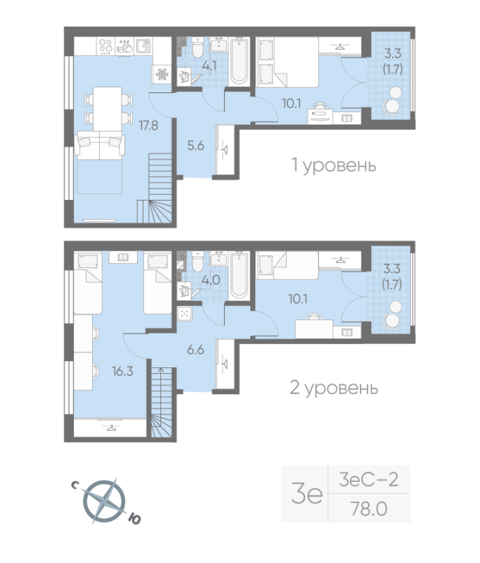 4 ккв (Евро) 78,5 м²