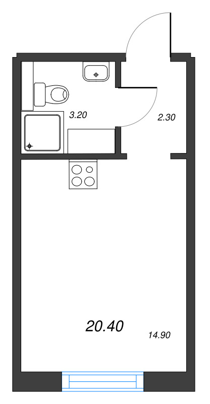 Студия 20,4 м²