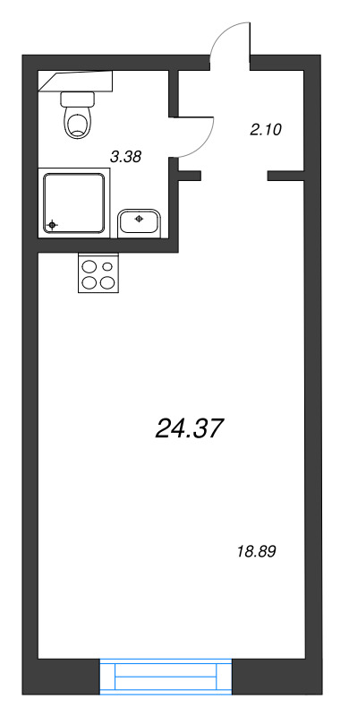 Студия 24,4 м²