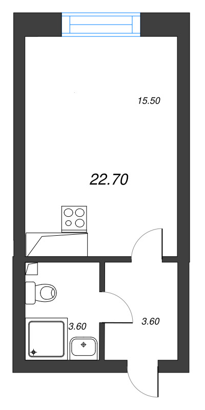 Студия 23,5 м²