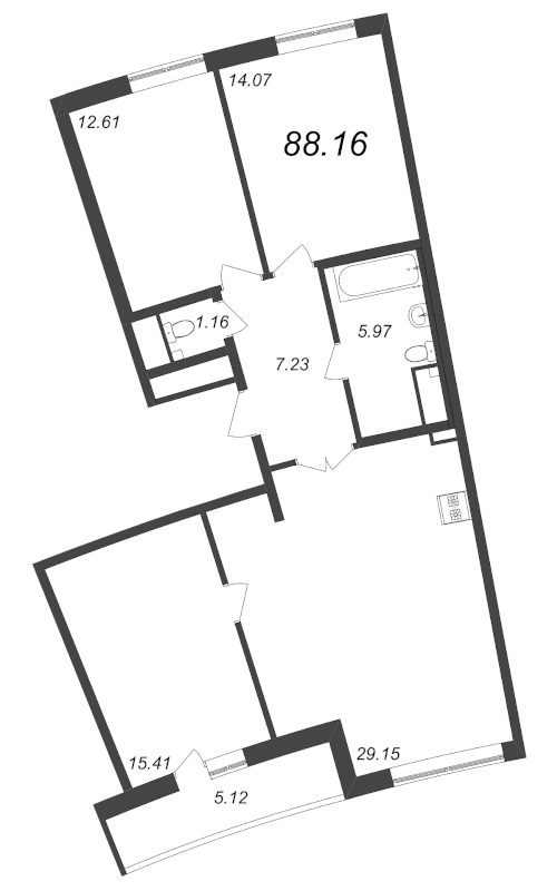 4 ккв (Евро) 88,9 м²