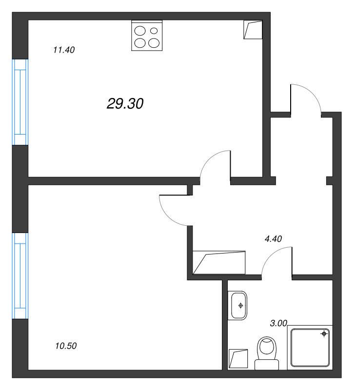 1 ккв 30,2 м²