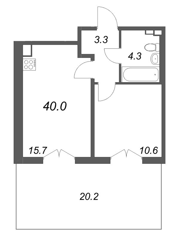 2 ккв (Евро) 40 м²