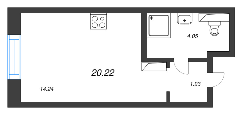 Студия 20,2 м²