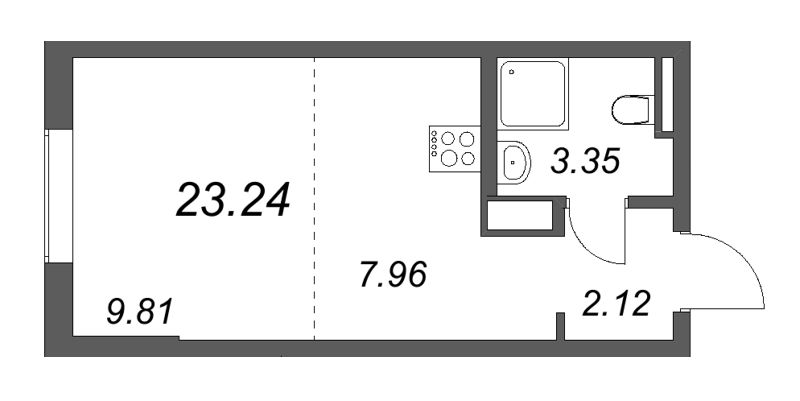 Студия 23,2 м²