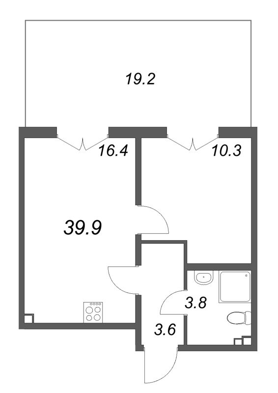 2 ккв (Евро) 39,9 м²