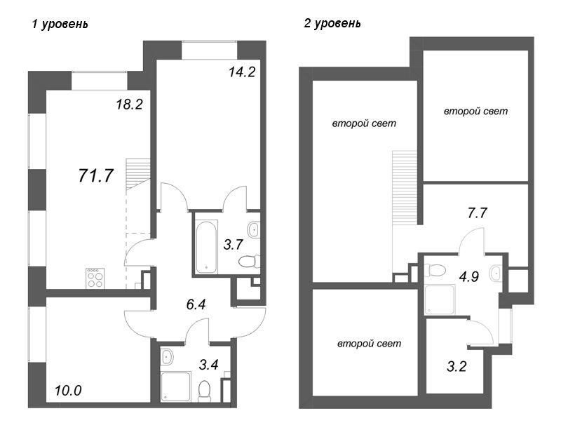 3 ккв (Евро) 71,7 м²