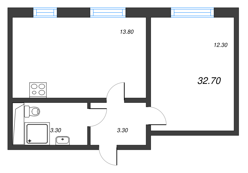 1 ккв 32,5 м²