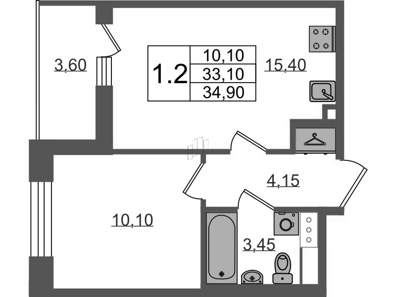 2 ккв (Евро) 33,1 м²