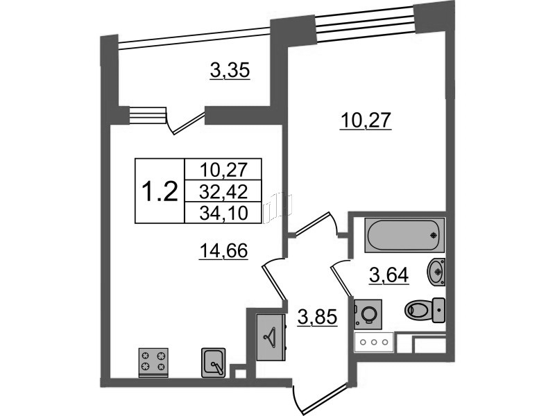 1 ккв 32,4 м²