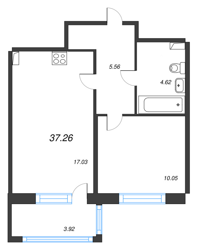 2 ккв (Евро) 36,7 м²