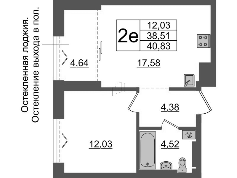 2 ккв (Евро) 38,5 м²