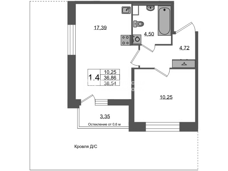 2 ккв (Евро) 36,9 м²