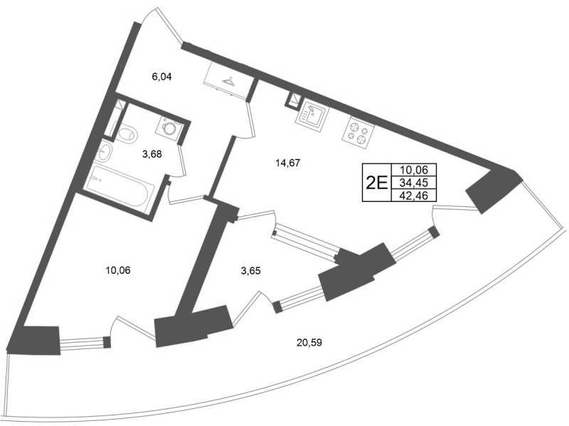 1 ккв 34,5 м²