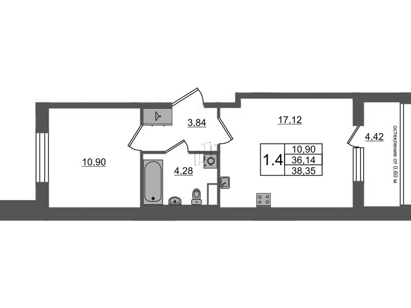 2 ккв (Евро) 36,1 м²