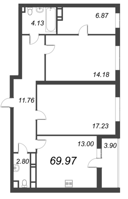 2 ккв 70,2 м²